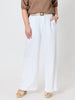 Luella Wide Leg Linen Pant - White