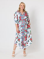 Fiesta Floral Print Dress - Rouge Multi