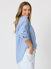 Seaview Stripe Print Cotton Shirt - Blue White
