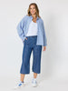 Seaview Stripe Print Cotton Shirt - Blue White