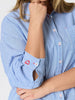 Seaview Stripe Print Cotton Shirt - Blue White