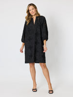 Carmen Embroidered Lace Dress  - Black