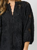 Carmen Embroidered Lace Dress  - Black