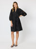 Carmen Embroidered Lace Dress  - Black
