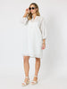 Carmen Embroidered Lace Dress  - White