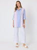 Paros Linen Stripe Linen Shirt - Sky Multi