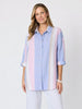 Paros Linen Stripe Linen Shirt - Sky Multi