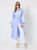 Ocean Stripe Lace Shirt Dress - Blue/White