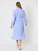Ocean Stripe Lace Shirt Dress - Blue/White
