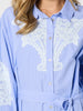 Ocean Stripe Lace Shirt Dress - Blue/White