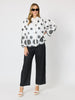 Paloma Embroidered Scalloped Shirt - White Black