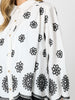 Paloma Embroidered Scalloped Shirt - White Black