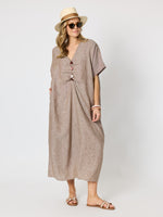 Haven Breeze Linen Dress - Mocha