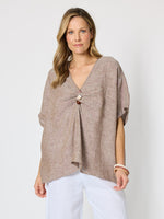 Haven Breeze Linen Top - Mocha