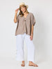 Haven Breeze Linen Top - Mocha