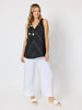 Haven Chevron Stitch Linen Cami - Black/White