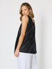 Haven Chevron Stitch Linen Cami - Black/White