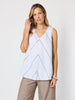 Haven Chevron Stitch Linen Cami - White Mocha