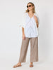Haven Chevron Stitch Linen Cami - White Mocha