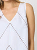 Haven Chevron Stitch Linen Cami - White Mocha
