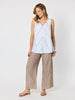 Haven Chevron Stitch Linen Cami - White Mocha