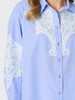 Ocean stripe Lace Shirt - Blue/White