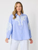 Ocean stripe Lace Shirt - Blue/White