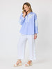 Ocean stripe Lace Shirt - Blue/White