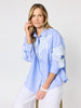 Ocean stripe Lace Shirt - Blue/White