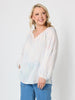 Sail Stripe Print Top - White Multi