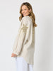 Soleil Foil Print Linen Duster - Natural Gold