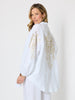 Soleil Foil Print Linen Duster - White/Gold