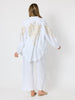 Soleil Foil Print Linen Duster - White/Gold