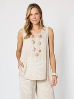 Sunset Palm Print Cami - Natural/White