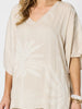 Sunset Palm Print Top - Natural/White