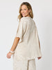Sunset Palm Print Top - Natural/White