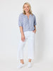 Monaco Embroidered Spot Top - Pale Blue