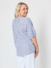 Monaco Embroidered Spot Top - Pale Blue