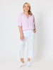 Monaco Embroidered Spot Top - Pale Pink