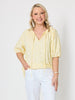 Monaco Embroidered Spot Top - Lemon