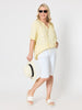 Monaco Embroidered Spot Top - Lemon