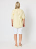 Monaco Embroidered Spot Top - Lemon