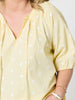 Monaco Embroidered Spot Top - Lemon