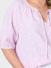 Monaco Embroidered Spot Top - Pale Pink