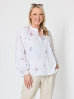 Tuscan Sky Cotton Top - White Multi