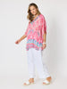Coastal Daydream Print Top - Raspberry Multi