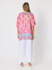 Coastal Daydream Print Top - Raspberry Multi