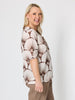 Tuscan Print Cotton Top - Coffee Multi