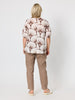 Tuscan Print Cotton Top - Coffee Multi