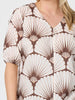 Tuscan Print Cotton Top - Coffee Multi